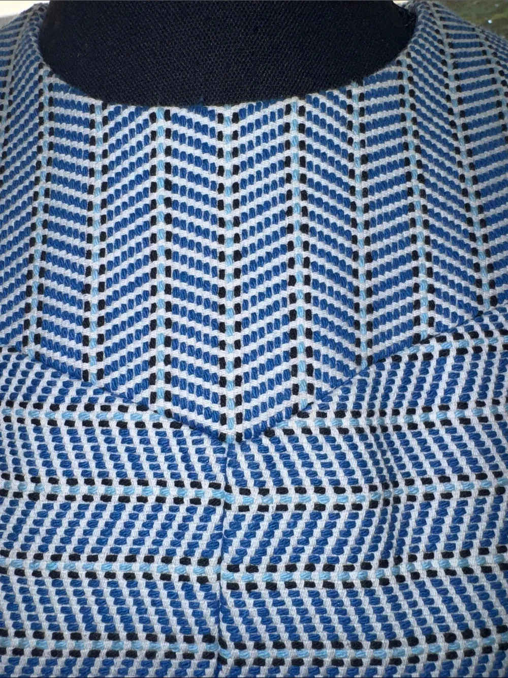 J. Crew Navy Chevron Sleeveless Shift Dress